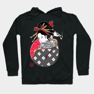 Tattooed geisha smoking Hoodie